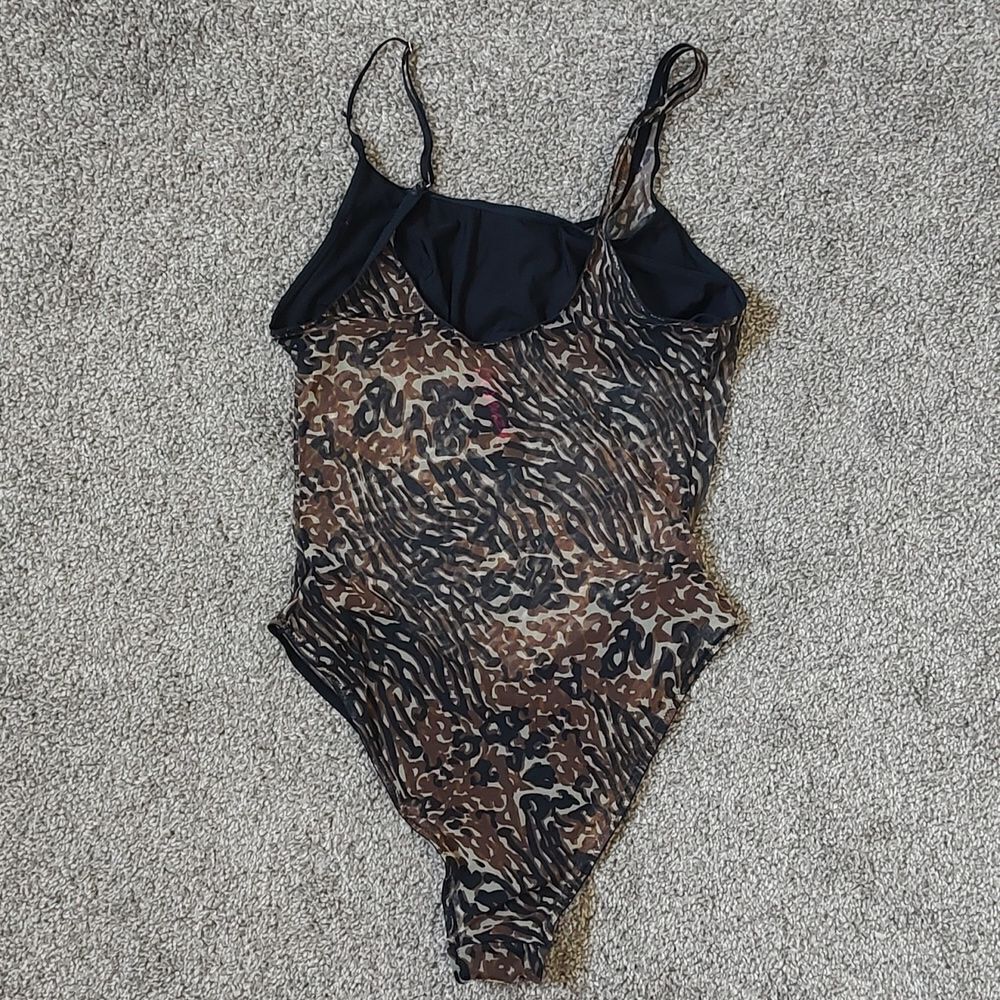 New With Tag La‎ Senza Size XS Leopard Print Layered Mesh Bodysuit - Picture 9 of 15